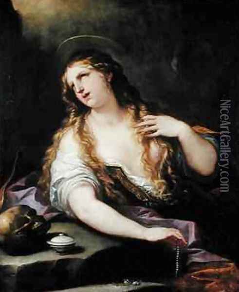 St Mary Magdalene Renouncing the Vanities of the World Oil Painting - Luca Giordano