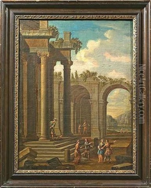 Ruinen Mit Figuren Oil Painting - Giovanni Paolo Panini