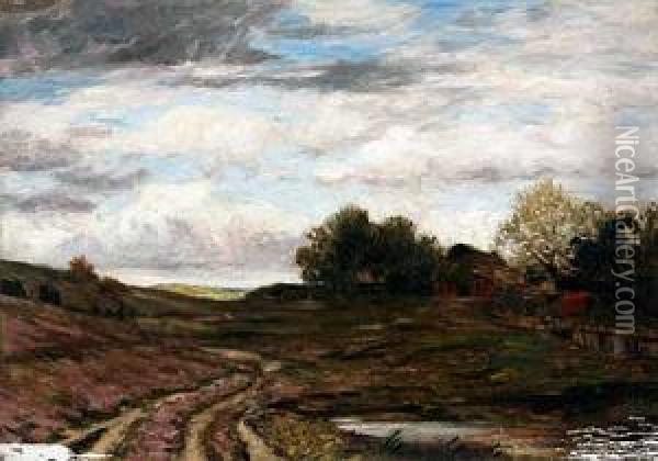 Weite Moorlandschaft Mit Gehoften Oil Painting - Am Hans Ende