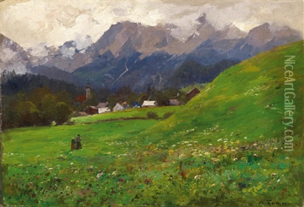 Aus Der Ramsau Bei Berchtesgaden Oil Painting - Adolf Gustav Thamm