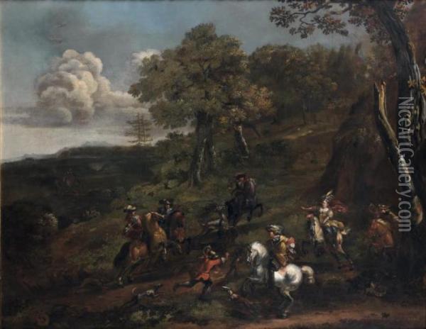 Cavaliers Oil Painting - Nicolaes Berchem
