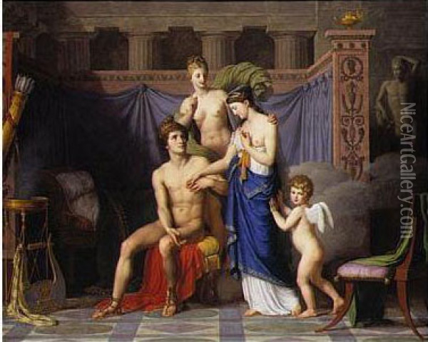 The Seduction Of Helen Of Troy Oil Painting - Heinrich Christoph Kolbe