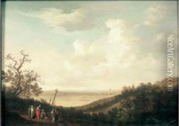 Le Christ Entoure De Ses Apotres Benissant Un Pelerin Oil Painting - Johannes Pietersz. Schoeff
