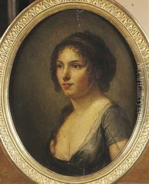 Portrait De Jeune Femme Oil Painting - Marie-Denise Villers