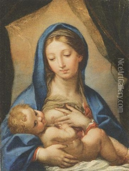 Madonna E Bimbo Oil Painting - Antonio Balestra