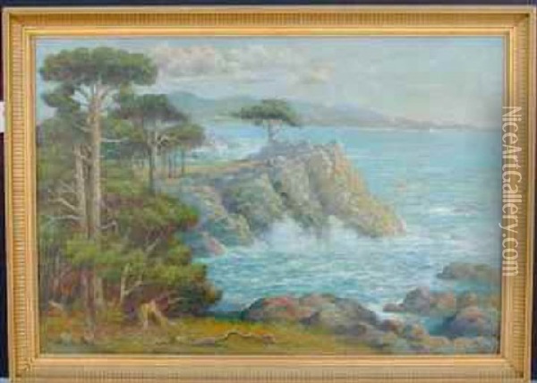 Monterey Coastal - Seventeen Mile Drive Oil Painting - Andreas Roth