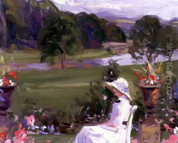 Jean Cadell at Dalserf, 1912 Oil Painting - Francis Campbell Boileau Cadell