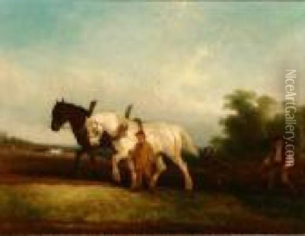 Plowing The Field Oil Painting - William Joseph Shayer
