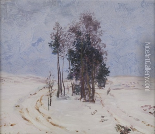 Winter Landscape Oil Painting - Frantisek Kavan