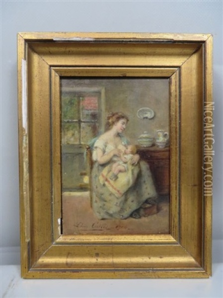 Femme Allaitant Oil Painting - Leon Emile Caille