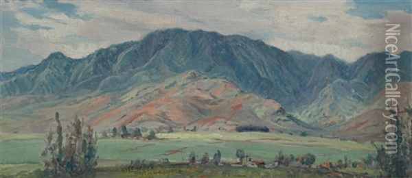 Mount Ka'ala From Mokuleia Beach Section Oil Painting - David Howard Hitchcock