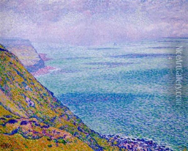 Le Cap Gris Nez (temps Brumeux) Oil Painting - Theo van Rysselberghe