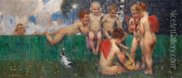 Kinderfries-fruhling Oil Painting - Karl Hartmann