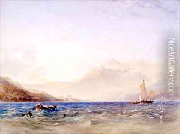 The Head of Loch Fyne with Dindarra Castle Oil Painting - Anthony Vandyke Copley Fielding