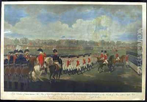 The King reviewing the Armed Association in Hyde Park on 4th June 1799 Oil Painting - Edward Dayes