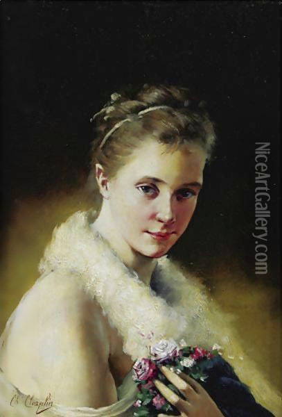 Portrait Of A Girl Oil Painting - Charles Chaplin
