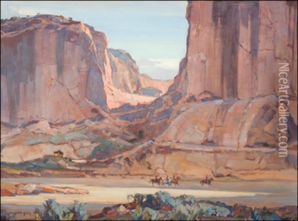 Canyon De Chelly, Arizona Oil Painting - Carl Oscar Borg