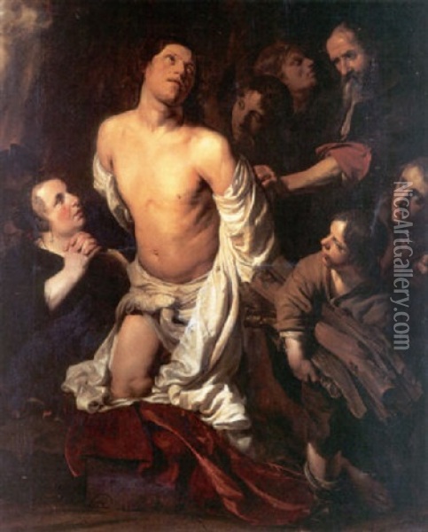 The Martyrdom Of Saint Lawrence Oil Painting - Salomon de Bray