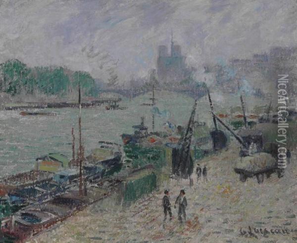 Le Port Henri Iv Oil Painting - Gustave Loiseau