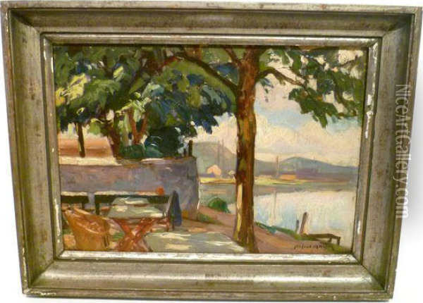 Au Bord De La Meuse Oil Painting - Alfred Martin