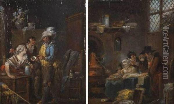 Interieur De Taverne Oil Painting - Francois Louis Joseph Watteau