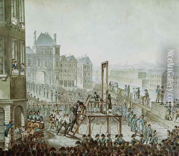 The Execution of Georges Cadoudal 1771-1804 and his Accomplices, Place de Greve, 25th June 1804 Oil Painting - Armand de Polignac
