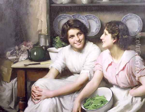 Chatterboxes 1912 Oil Painting - Thomas Benjamin Kennington