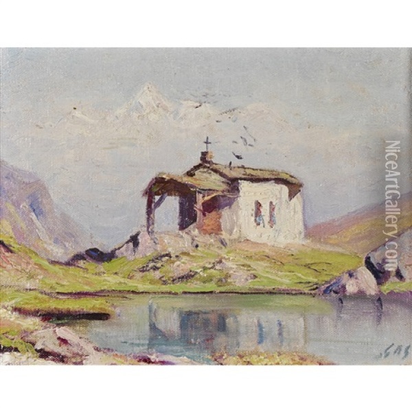 Chapelle Du Schwarzsee Oil Painting - Albert Henri John Gos