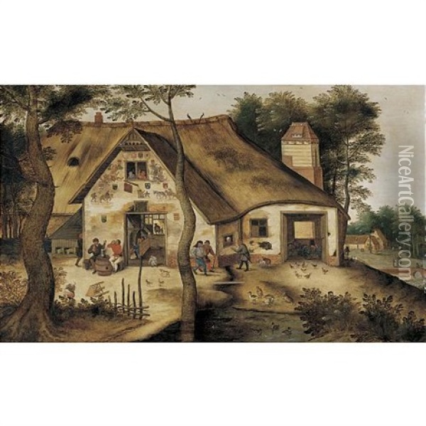 L'auberge St. Michel Oil Painting - Pieter Brueghel the Younger