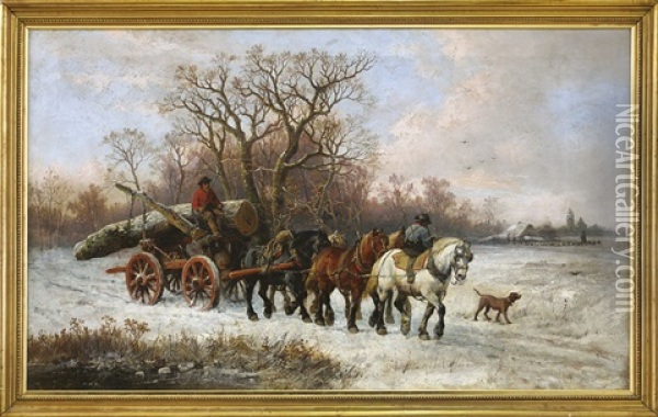 Carro Nella Neve Oil Painting - Alexis de Leeuw
