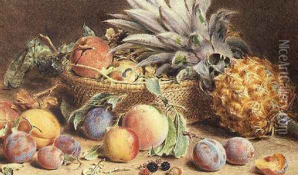 Still Life with fruit Oil Painting - William Henry Hunt