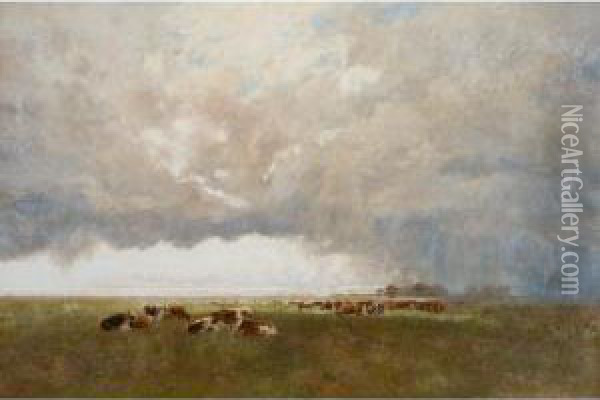 The Clouds Drop Fatness, A Western Pastoral, New South Wales Oil Painting - William Charles Piguenit