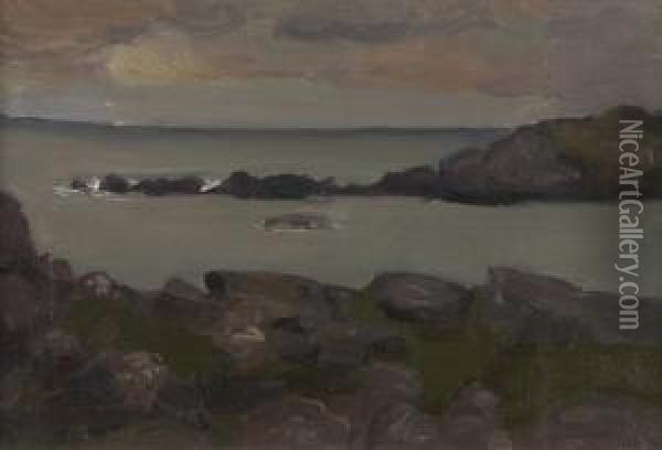 Rocky Coast Oil Painting - Sarah Henrietta Purser