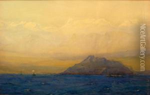 Ships On The Rio De La Plata Oil Painting - David West