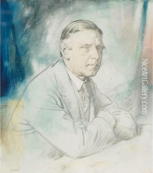 Portrait Study Of Major Gilbert Byng Alwyne Russell Oil Painting - Sir William Newenham Montague Orpen