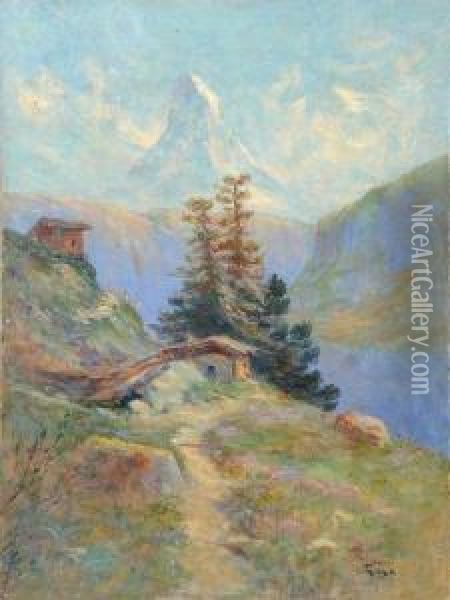 Le Mont Cervin Oil Painting - Clovis Frederick Terraire