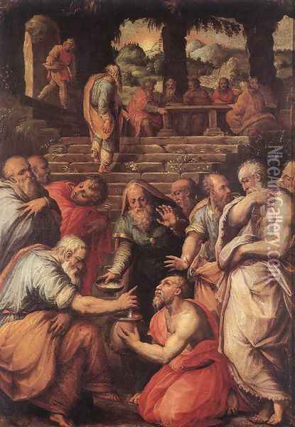 The Prophet Elisha c. 1566 Oil Painting - Giorgio Vasari