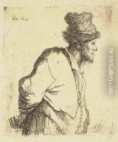 Peasant With His Hands Behind His Back Oil Painting - Rembrandt Van Rijn