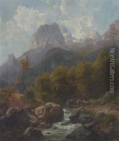 In Der Ramsau Oil Painting - Karl Millner