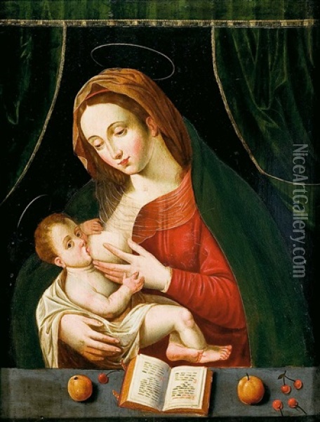 Virgen De La Leche Oil Painting - Joos Van Cleve