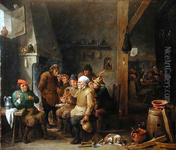 Interior of a tavern Oil Painting - David The Younger Teniers