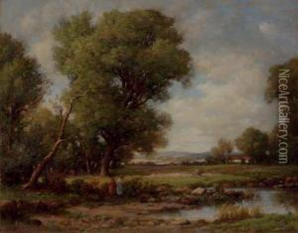 The Pool In The Meadow Oil Painting - James Christie Prowett