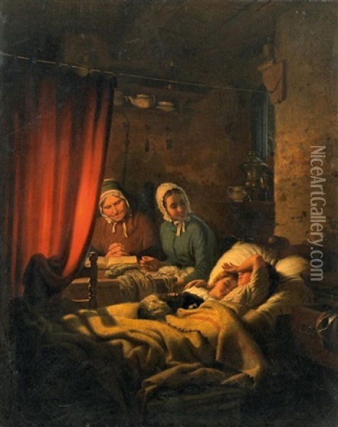 Der Hausliche Friede Oil Painting - Johann Georg Meyer von Bremen