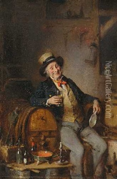 Die Weinprobe Oil Painting - Hermann Kern