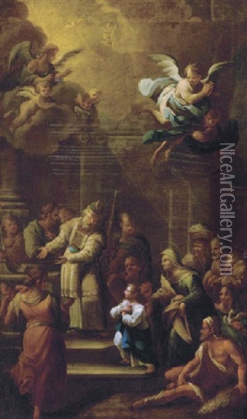 The Presentation Of The Virgin In The Temple Oil Painting - Matteo Bonechi