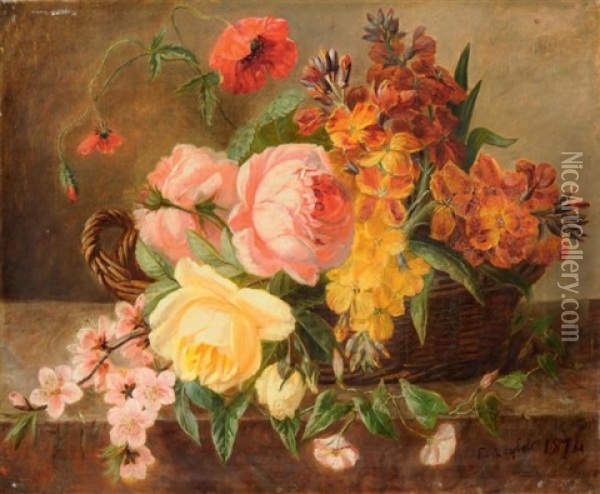 Fleurs Oil Painting - Ferdinand Victor Leon Roybet