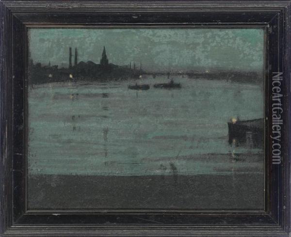 View Of The Thames From Lindsey House Oil Painting - Walter Greaves