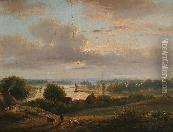 On The River Forth, Stirling Oil Painting - Alexander Nasmyth