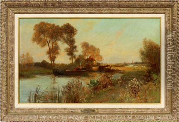 The Riverside Oil Painting - Stuart Lloyd