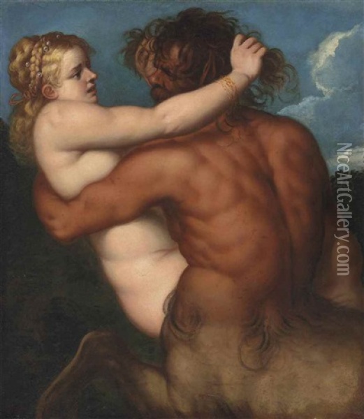 The Abduction Of Deianira Oil Painting - Pietro (Libertino) Liberi